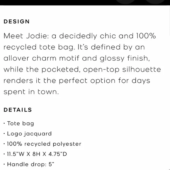 Michael Kors Jodie Black and gray jacquard small tote handbag NWOT Totes